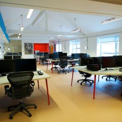 Desks in the Bronco office