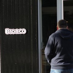 Steve walking into the office