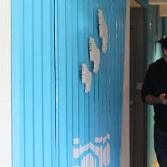 Steve walking down the Bronco office