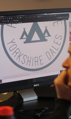 Kean working on the Howgill Lodge Website